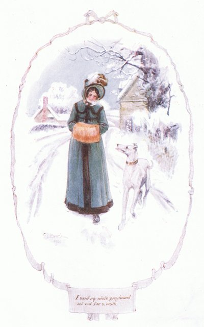 Ik en mijn witte windhond gingen wandelen door Charles Edmund Brock